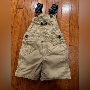 OshKosh B'gosh Khaki Overalls with Striped Straps